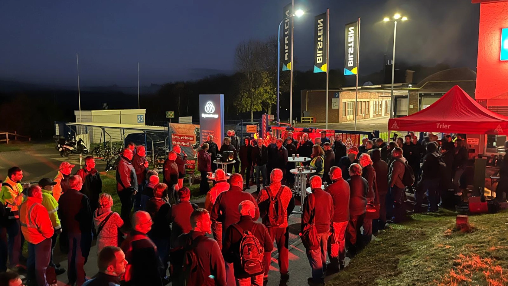 Warnstreik bei tk Bilstein GmbH in Mandern