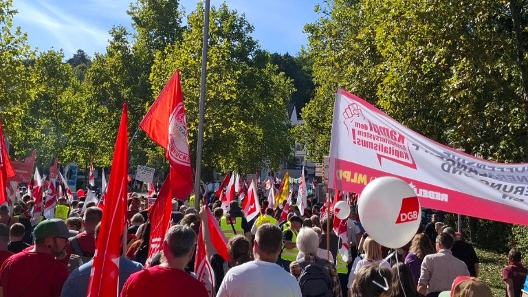 Hart verdient! DGB Demo Saarbrücken